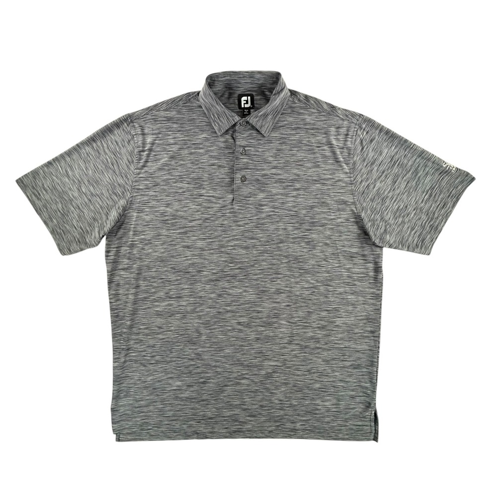 FootJoy Mens XL Grey Space Dye Golf Polo Sunset Ridge Country Club ProDry Shirt
